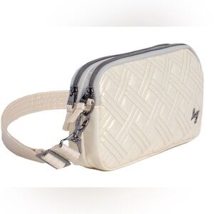 LUG COUPE XL METALLIC CHAMPAGNE SMALL CROSSBODY CHEST BAG BELT BAG NWT